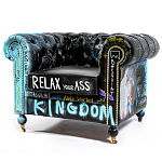 Кресло "Баския и Уорхол" Basquiat Warhol graffiti chair натуральная кожа варинант исполнения - 10 | Loft Concept в Костроме