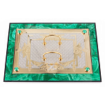 Настольный письменный набор из малахита и долерита с декором в виде герба России Leader Organizer варинант исполнения - 4 | Loft Concept в Костроме