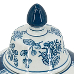 Ваза с крышкой и голубым цветочным рисунком на белом фоне Blue & White Ornament варинант исполнения - 3 | Loft Concept в Костроме