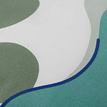 Подушка декоративная хлопковая мятного цвета с абстрактным принтом Elysian Flow Breeze варинант исполнения - 3 | Loft Concept в Костроме