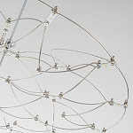 Люстра подвесная с тонкой металлической конструкцией цвета хром Quasar варинант исполнения - 2 | Loft Concept в Костроме