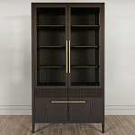 Витрина Primo со стеклянными фасадами и буфетом шпон Темный орех варинант исполнения - 2 | Loft Concept в Костроме