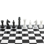 Шахматы классические с черной доской из натурального камня Мрамор Decorative Thematic Chess варинант исполнения - 4 | Loft Concept в Костроме
