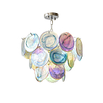 Люстра с каскадом из круглых разноцветных стеклянных дисков Mother of Pearl Iridescence варинант исполнения - 3 | Loft Concept в Костроме