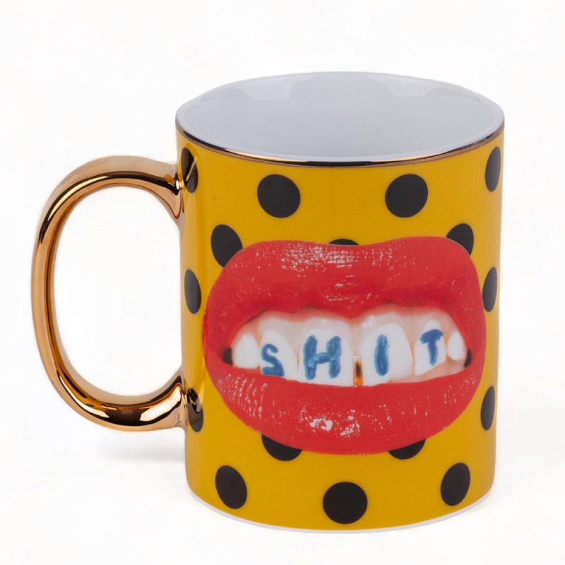 Кружка Seletti Shit Красный Золотой Черный Желтый Кружка Seletti Shit Красный Золотой Черный Желтый в Костроме | Loft Concept