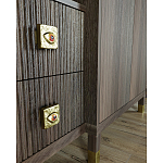 Большой шкаф с витриной Elsa Dreams Walnut варинант исполнения - 4 | Loft Concept в Костроме