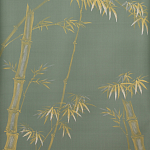 Обои ручная роспись Bamboo Golden on Blue grey dyed silk варинант исполнения - 2 | Loft Concept в Костроме
