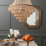 Многоярусная люстра украшенная круглыми деревянными бусами Wooden Beads Chandelier L варинант исполнения - 1 | Loft Concept в Костроме