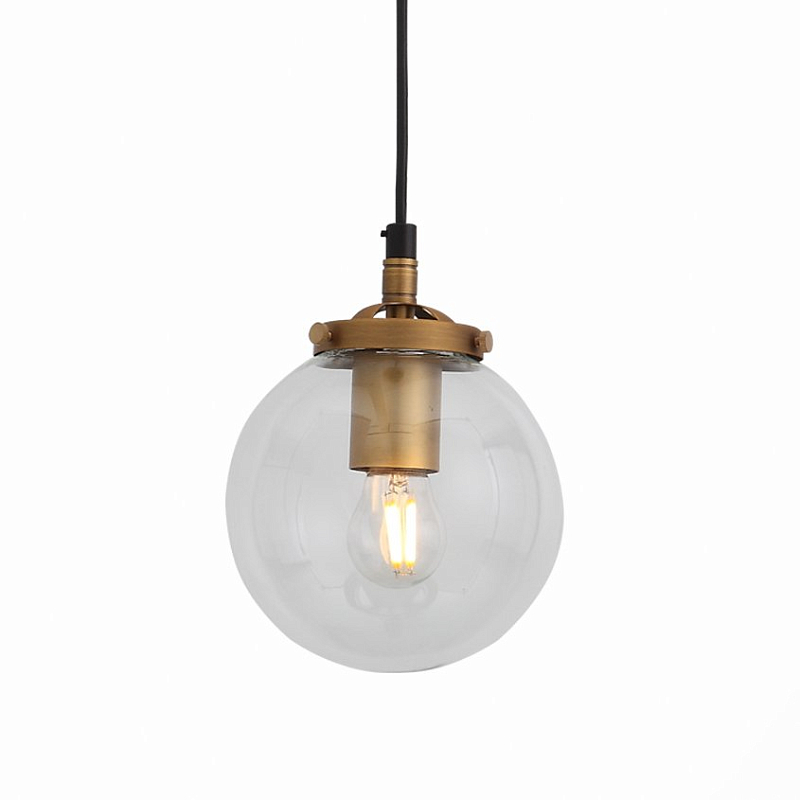 Подвесной светильник Bistro Globe Clear Glass Pendant Золотой Подвесной светильник Bistro Globe Clear Glass Pendant Золотой в Костроме | Loft Concept