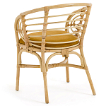 Кресло из ротанга с сиденьем из велюра Vini Rattan Armchair варинант исполнения - 4 | Loft Concept в Костроме