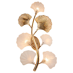 Бра в виде ветви с листьями белого и золотистого цвета Ariane Wall Lamp варинант исполнения - 1 | Loft Concept в Костроме