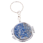 Зеркало брелок карманное двухстороннее из натурального камня Лазурит Stone Mirrors варинант исполнения - 5 | Loft Concept в Костроме