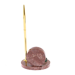 Часы настольные с шариковой металлической ручкой из натурального камня Stone Clock варинант исполнения - 6 | Loft Concept в Костроме