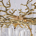 Люстра золотого цвета с декоративными ветками и длинными прозрачными стеклянными подвесами в форме сосулек Droplet Chandelier варинант исполнения - 8 | Loft Concept в Костроме