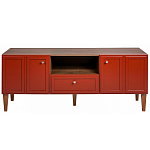 ТВ-тумба красная из массива бука с 2-мя дверками и ящиком Wenge Light варинант исполнения - 2 | Loft Concept в Костроме