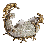 Чаша для фруктов из фарфора бронзовыми фигурками леопардов Eden Garden варинант исполнения - 2 | Loft Concept в Костроме