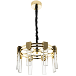 Люстра с прямоугольными хрустальными плафонами Glass Rectangles Gold Chandelier 46 варинант исполнения - 2 | Loft Concept в Костроме