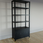 Стеллаж со стеклянными полками Elsa Dreams Black варинант исполнения - 6 | Loft Concept в Костроме