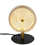 Настольная лампа с плафоном из рельефного стекла Peony Glass Bronze  варинант исполнения - 1 | Loft Concept в Костроме