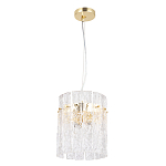 Подвесной светильник цилиндрической формы с текстурными стеклянными элементами Textured Glass Chandelier варинант исполнения - 2 | Loft Concept в Костроме