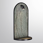 Настенный светильник зеленого цвета с черной рамкой овальной формы с полкой Herbarium  варинант исполнения - 1 | Loft Concept в Костроме