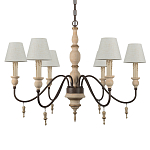 Люстра на металлическом основании с 6-ю белыми тканевыми абажурами Terrain варинант исполнения - 5 | Loft Concept в Костроме