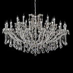 Люстра подвесная двухъярусная с 30-ю лампочками и прозрачными хрустальными подвесками на хромированном основании Crystal lamps варинант исполнения - 1 | Loft Concept в Костроме