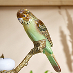 Подсвечник с двумя попугаями из фарфора на бронзовой ветке Eden Garden варинант исполнения - 3 | Loft Concept в Костроме