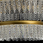 Люстра двухъярусная с золотого цвета и прозрачными подвесками Pettico варинант исполнения - 6 | Loft Concept в Костроме