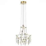 Люстра подвесная из металла с хрустальными подвесками прозрачного цвета Quasar 41 варинант исполнения - 5 | Loft Concept в Костроме