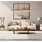 Подвесной светильник линейный из натурального камня Perfection of Geometry варинант исполнения - 8 | Loft Concept в Костроме