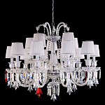 Люстра с 15-ю белыми текстильными абажурами и хрустальными подвесками Lustre Reverie варинант исполнения - 1 | Loft Concept в Костроме
