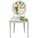 Стул светло-серый из натурального бука с изображением птиц и цветов Blooming Birds варинант исполнения - 1 | Loft Concept в Костроме