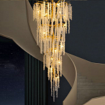 Люстра многоярусная с каркасом из металла и прозрачными подвесками FAIRYTREE Light варинант исполнения - 2 | Loft Concept в Костроме