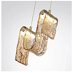 Подвесной светильник волнистой формы из фактурного стекла Wave варинант исполнения - 5 | Loft Concept в Костроме