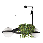 Подвесной светильник с 2-мя шарообразными плафонами и цилиндрическим спотом Light of Еyes варинант исполнения - 4 | Loft Concept в Костроме