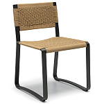 Дизайнерский стул с каркасом из металла с плетеными сиденьем и спинкой GREEN POINT Chair варинант исполнения - 1 | Loft Concept в Костроме