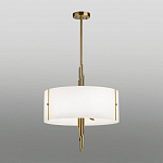 Люстра на штанге с белым круглым плафоном на бронзовом основании с вертикальным декором из металлических трубок Sohne варинант исполнения - 2 | Loft Concept в Костроме