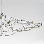 Люстра подвесная с тонкой металлической конструкцией цвета хром Quasar варинант исполнения - 3 | Loft Concept в Костроме