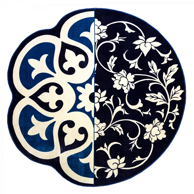 Ковер Seletti Hybrid Andria Синий Белый в Костроме | Loft Concept 