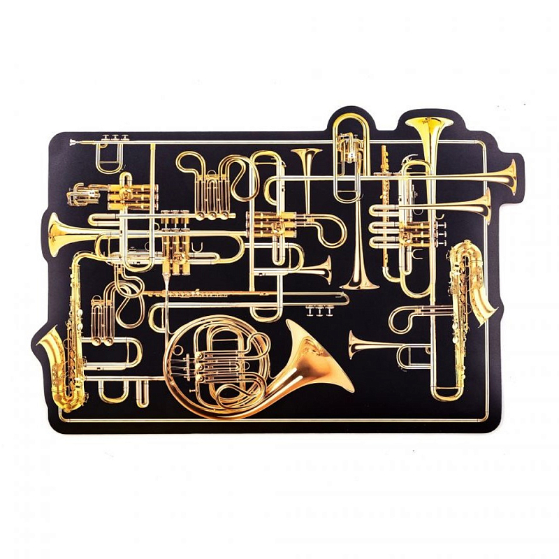 Салфетка под приборы Seletti Trumpets Черный Золотой Салфетка под приборы Seletti Trumpets Черный Золотой в Костроме | Loft Concept
