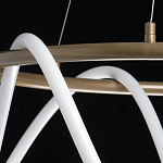 Люстра подвесная круглая золотого цвета с белыми изогнутыми световыми линиями Luke Lampco Tracer Lamp варинант исполнения - 10 | Loft Concept в Костроме