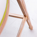 Барный стул золотистый из натурального бука с изображением птиц и цветов Blooming Birds варинант исполнения - 3 | Loft Concept в Костроме