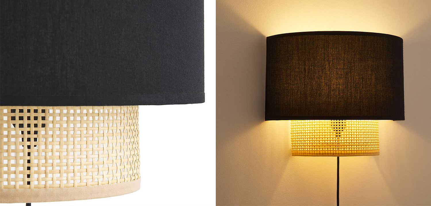 Бра Ottar Wicker Black lampshade Бра Ottar Wicker Black lampshade - Loft-Concept в Костроме