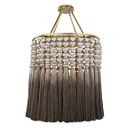 Люстра плетеная с кисточками на золотистом каркасе Boho Tassel Chandelier варинант исполнения - 2 | Loft Concept в Костроме