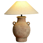 Настольная лампа керамическая с ручками и тканевым абажуром Eastern Tale варинант исполнения - 2 | Loft Concept в Костроме