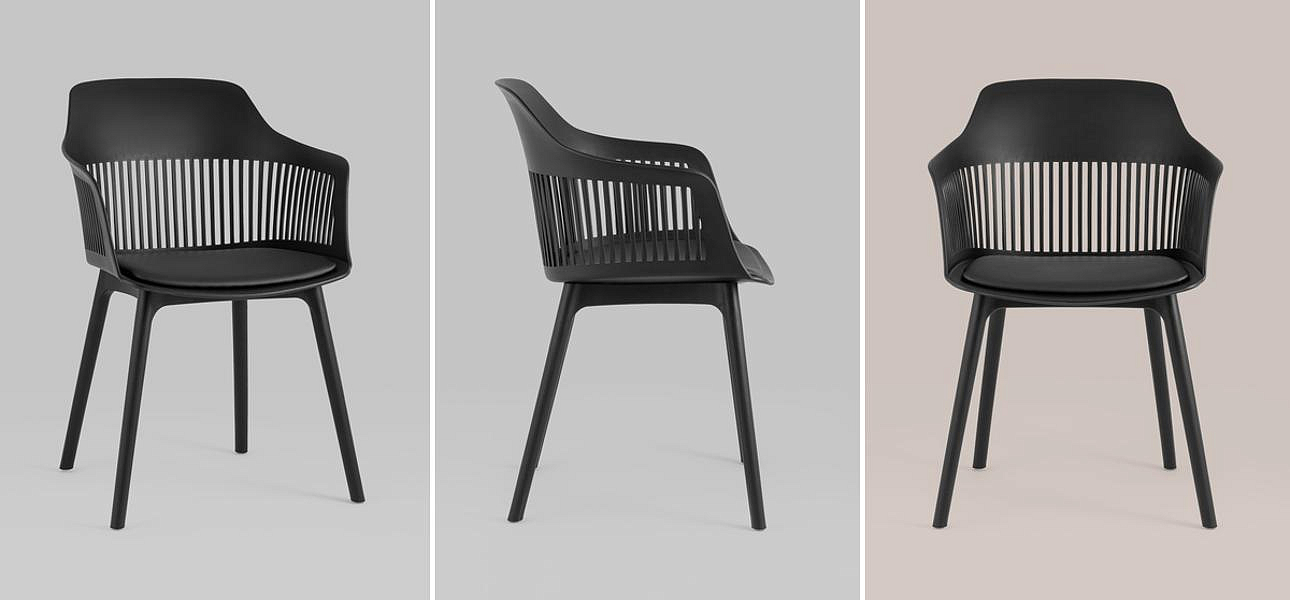 Стул Crocus Chair Черный цвет Велюровая подушка Стул Crocus Chair Черный цвет Велюровая подушка - Loft-Concept в Костроме