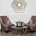 Стол журнальный коричневый на золотом основании Symphony of the Earth варинант исполнения - 2 | Loft Concept в Костроме