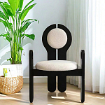 Стул черный из дерева с круглой спинкой Chair in Neoclassical Style варинант исполнения - 2 | Loft Concept в Костроме