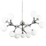 Люстра с плафонами из стеклянных шаров Pearls Suspension Chrome Chandelier варинант исполнения - 1 | Loft Concept в Костроме